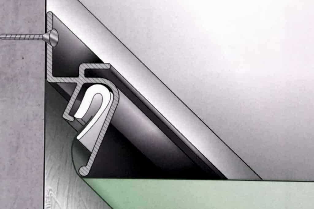 Схема установки теневого натяжного потолка